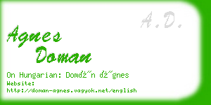 agnes doman business card